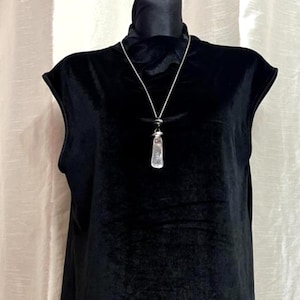 Vintage Black Velvet Sleeveless Midi Dress Size M