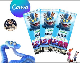 Invitación de cumpleaños editable de Zootopia 2, invitación de Canva (descarga digital)