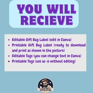 ズートピア2 ギフトバッグラベル、印刷可能な誕生日パーティーの記念品タグ（デジタルダウンロード） 画像 5