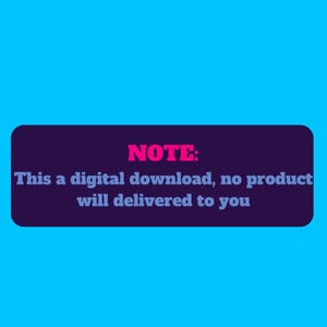 Peut inclure: Un graphique rectangulaire sur fond bleu avec le mot "NOTE:" en rose. En dessous, le texte indique "Ceci est un t&eacute;l&eacute;chargement num&eacute;rique, aucun produit ne vous sera livr&eacute;."