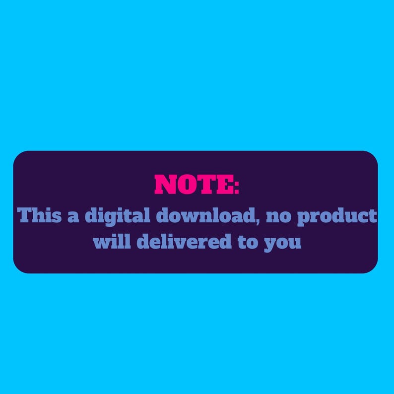 Peut inclure: Un graphique rectangulaire sur fond bleu avec le mot "NOTE:" en rose. En dessous, le texte indique "Ceci est un t&eacute;l&eacute;chargement num&eacute;rique, aucun produit ne vous sera livr&eacute;."