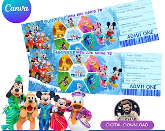 Editable Disney On Ice Surprise Ticket, Event Reveal Gift, Instant Download, Birthday Gift, Christmas Surprise, Souvenir Gift Ticket.