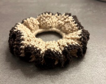 Coletero sencillo de ganchillo bicolor sin cuentas - Accesorios para el cabello