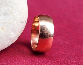Handmade Solid Copper Ring: Boho Statement Band