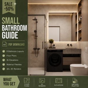 Guía de diseño de baños pequeños: 8 diseños de baños 3D listos para usar con planos de planta