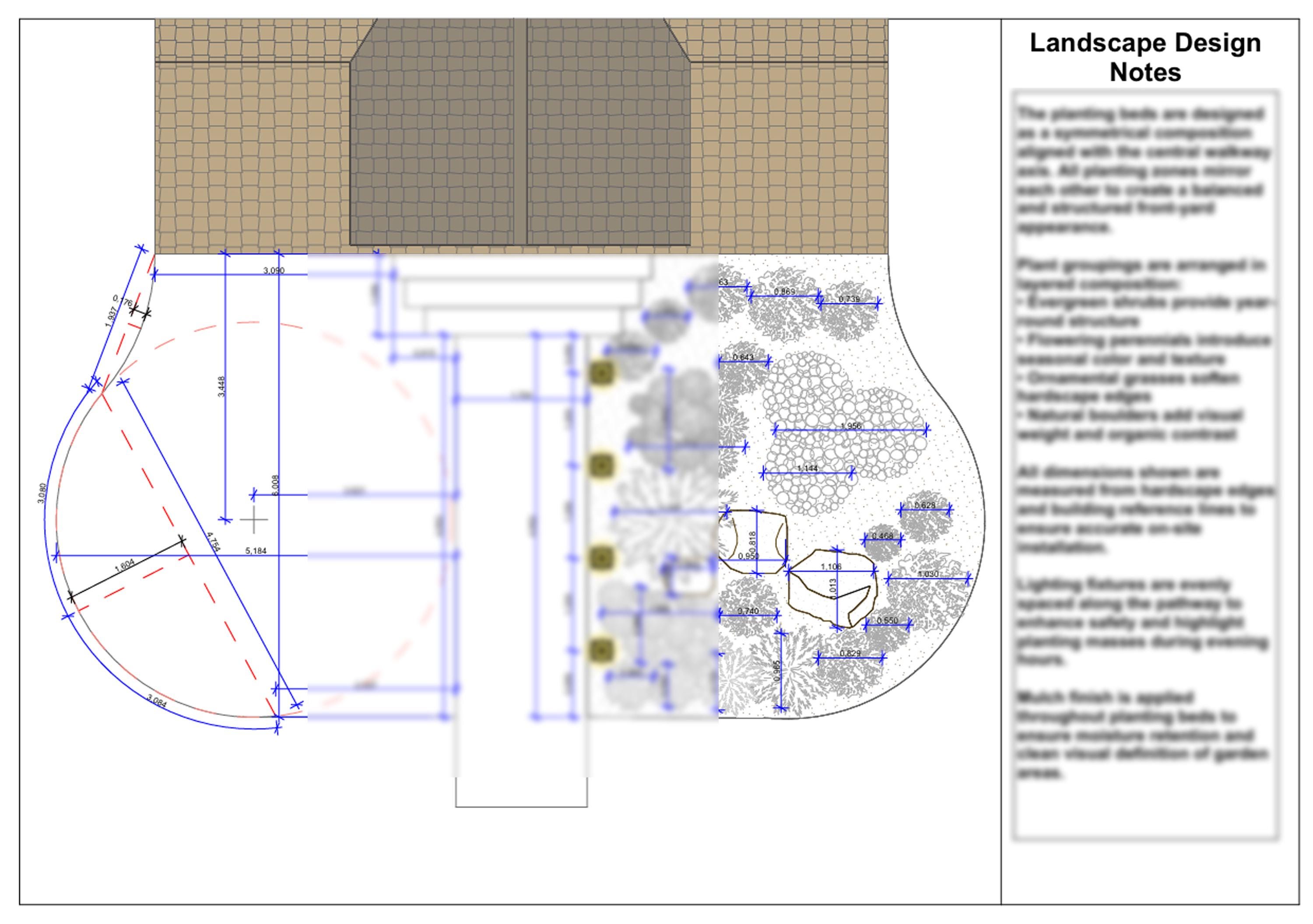 Berm Plan.pdf Premade Front Yard Landscape Design Package | Zone 5-8 Berm Garden Plan ...