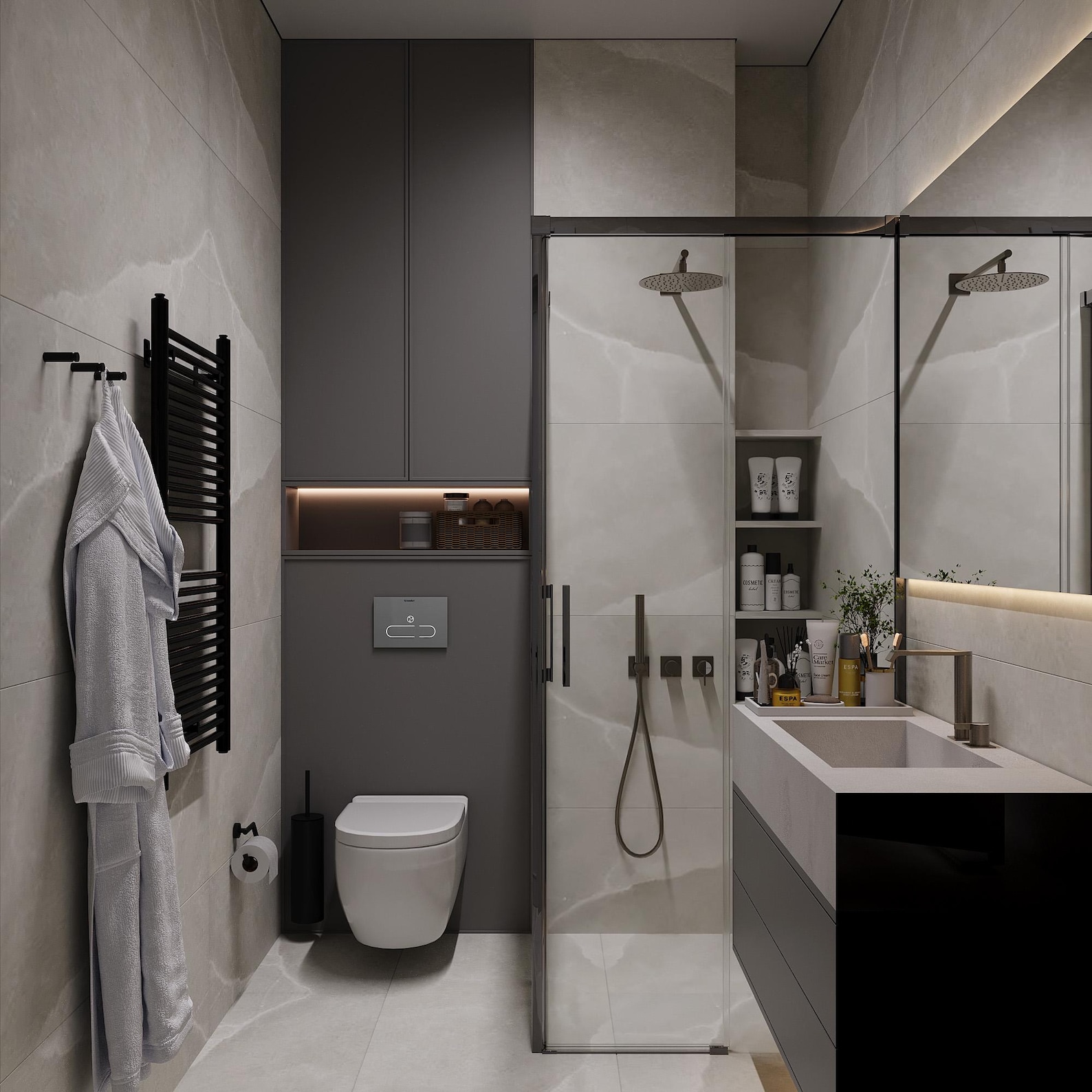 Small Bathroom Layout Guide – 8 Ready-made 3D Bathroom Designs With ...