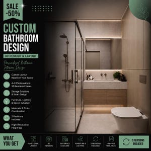 Badkamer 3D-visualisatie | Interieurontwerp vóór renovatie