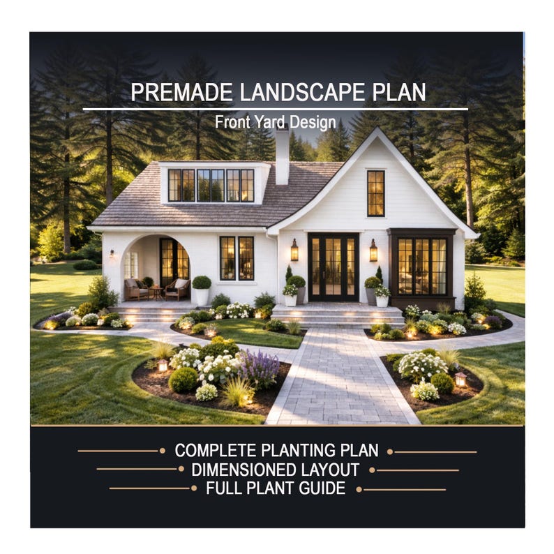 Premade Landscape Plan | Front Yard Design With Planting Layout - Etsy