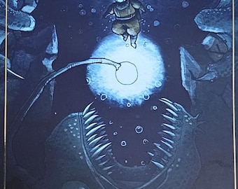 The Diver: Lovecraft Horror Mini-Poster 7x17