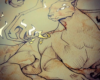 DISPLACER BEAST: DnD Monster Gold Foil Prints (11"x14")