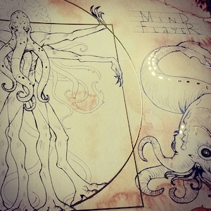 MIND FLAYER: D&D Monster Goldfolien Druck (28 cm x 35 cm)