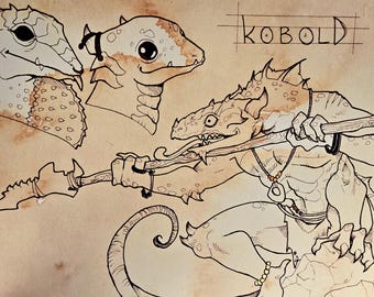 KOBOLD: DnD Monster Gold Foil Print (11x14")