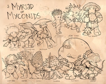 A Myriad of Myconids- DnD Monster Mini Poster (11x14")