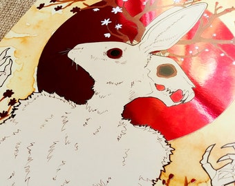 Aesop- Coffee Painted Red Foil Print