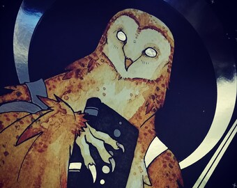 Wisdom- Holographic Foil Owl Print