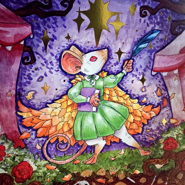 The Mouse Witch- Gold Foil Poster: 11x17"