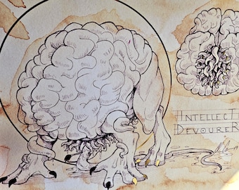 INTELLECT DEVOURER: DnD Monster Gold Foil Print (11x14")