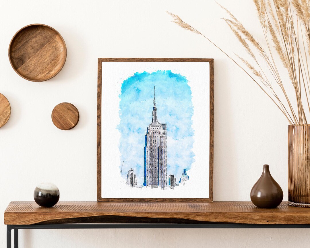 New York Empire State Building Art Print. New York Travel Poster ...