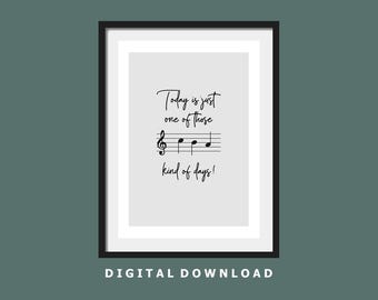 CBA Kinda Day. Sheet Music Print. Digital Download. Digital Product. Music room print and design. Music stave print. Music humour.