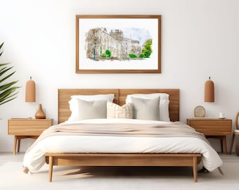 Windsor Castle Watercolour Art Print. Round Tower Windsor Castle. Home Decor Print. Windsor Castle Painting. Royal Family Art
