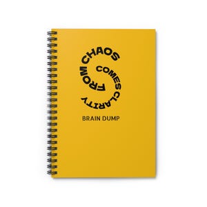 Brain Dump Spiral Notebook, Creative Writing Journal, Daily Planner, Artist Sketchbook, Gift for Students