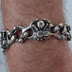 ハーレーダビッドソン スターリングシルバー バイカーブレスレット