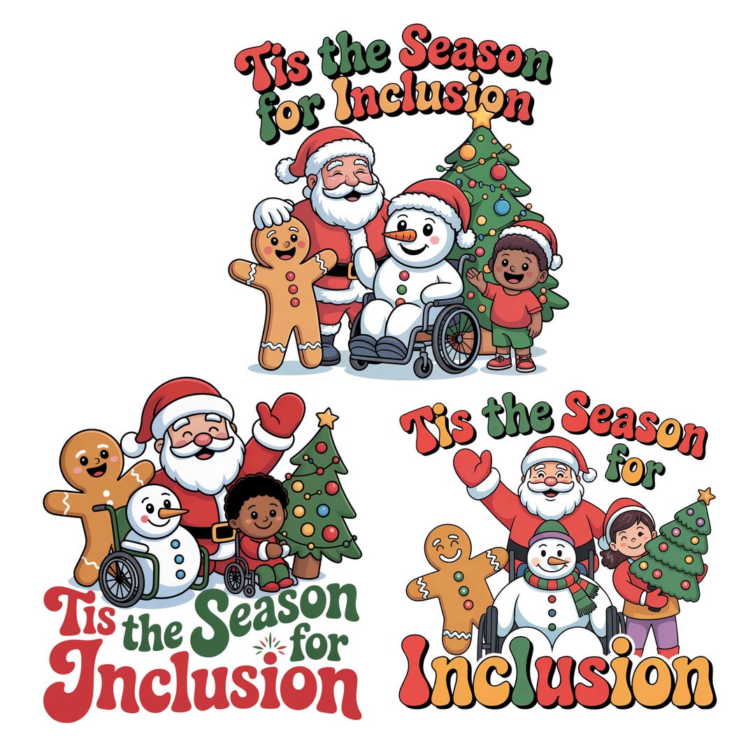 Tis the Season for Inclusion PNG | Christmas Diversity Bundle | Santa ...