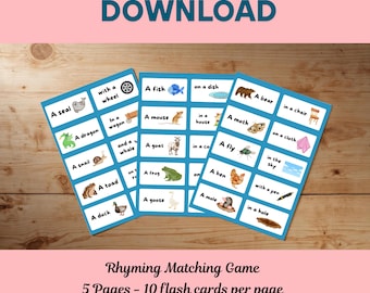 Juego de rimas para niños pequeños, preescolares y niños pequeños: recurso de aprendizaje temprano (descarga digital)
