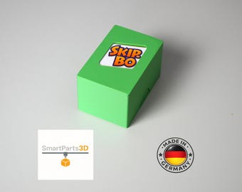 Caixa para cartas compatível com Skip-Bo – caixa de substituição personalizável para o jogo de cartas – armazenamento compacto e estável.