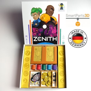 Organizer Zenith Insert | do kart w koszulkach | Kompatybilny z Secret Agents | Tacki na stół | Wkładka do gry planszowej drukowana w 3D