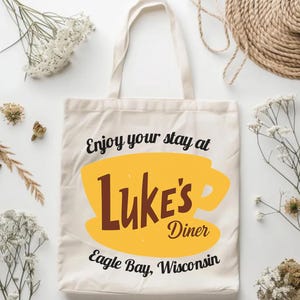 Luke's Diner Tote Bag, Stars Hollow Tote, Gilmore Girls Bag, Autumn Festival Tote, Coffee Lover Gift, Vintage Stars Hollow Tote Bag