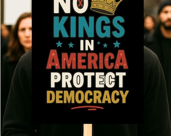 Ingen kungars protestskylt, anti-Trump frihetsskylt, pro-demokrati patriotisk gräsmatta dekor, motstå auktoritär MAGA-politik, frihetsälskare gåva