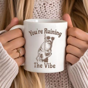 Marcus The Worm Mug, You're Ruining The Vibe Meme Coffee Cup, Funny Brain Rot Mug, Marcus The Worm Merch, Meme Lover Gift