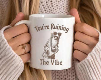 Marcus The Worm Mug, You're Ruining The Vibe Meme Coffee Cup, Funny Brain Rot Mug, Marcus The Worm Merch, Meme Lover Gift