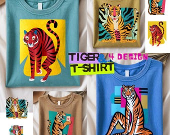 Tiger PNG Digital Download | Jungle Tiger Clipart | Wild Animal Graphic | Printable Tiger Illustration | Instant Download