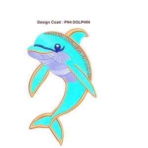 Dolphin Embroidery Design DST PES JEF Files | Ocean Animal Machine Embroidery Pattern | Digital Download for Clothing & Home Decor