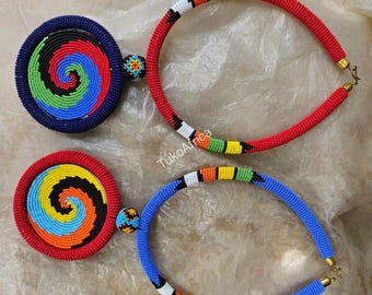 Handmade Beaded Statement Necklace, Wholesale Tribal Maasai Jewelry, African Traditional Ornament, Gift for Her
