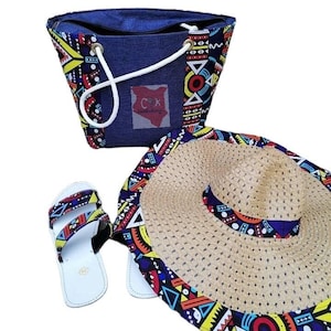 Handmade Maasai Sandals, Tote Bag, Straw Hat, Summer Wear, African Print Accessories