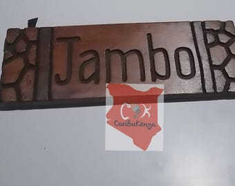 Kenyan Wooden Wall Sign, African Decor, African Handmade Wall Decoration