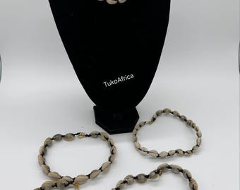 5 Maasai Cowrie Shell Jewelry, Handmade African Necklace, Natural Shell Choker, Boho Tribal Accessories