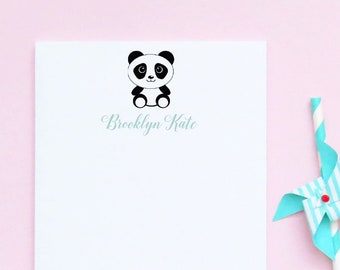 Personalized Panda Note Pads for Kids Note Pad Personalized Writing Paper Lined, Custom Stationary Notepad, Panda Stationery Set, Cute NP114