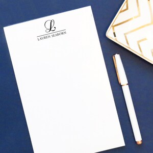 Damen Monogrammed Notizblock Set, personalisiertes Briefpapier für Frauen Benutzerdefiniertes Notizblockpapier, Erwachsene Schreibpapier Set, Männer Danke Notizen, NF026
