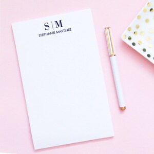 Customized 2 letter Monogram Notepad with Name, Monogramed Notepad Set, Letter Stationary Set Men Stationery Monogram Thank You Notes NP102