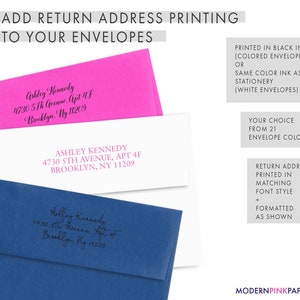 Return Address Printing ADD ON to your Envelopes
