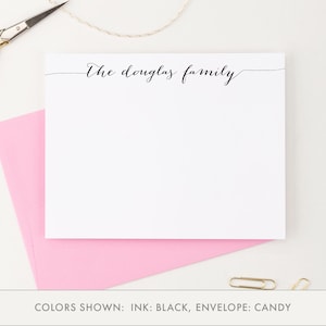 Kundenspezifische Skriptfamilie Dankesnotizen Personalisiertes Familien-Briefpapier, kundenspezifisches elegantes Briefpapier, Familien-Dankeschön-Karten für Erwachsene, FS001