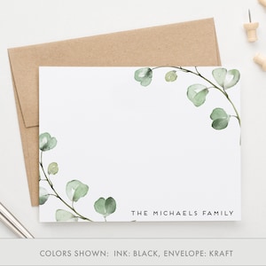 Cartes de remerciement personnalisées élégantes et élégantes de famille, Cartes de remerciement familiales personnalisées, Cartes de correspondance de famille personnalisées modernes, Feuilles, Cadeau FS016