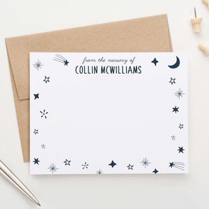 Estrellas infantiles personalizadas Papelería de agradecimiento para niños Papelería de estrella y luna para niñas personalizada de la guardería de papelería, moderno KS166