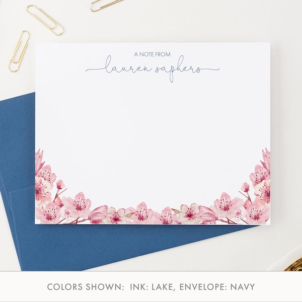 Cherry Blossom Note Cards Etsy