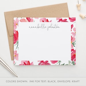 Floral Stationary Set Personalized Stationary for Women, Personalized Stationery for Women, Floral Stationery Set, Personalized Notes, PS082